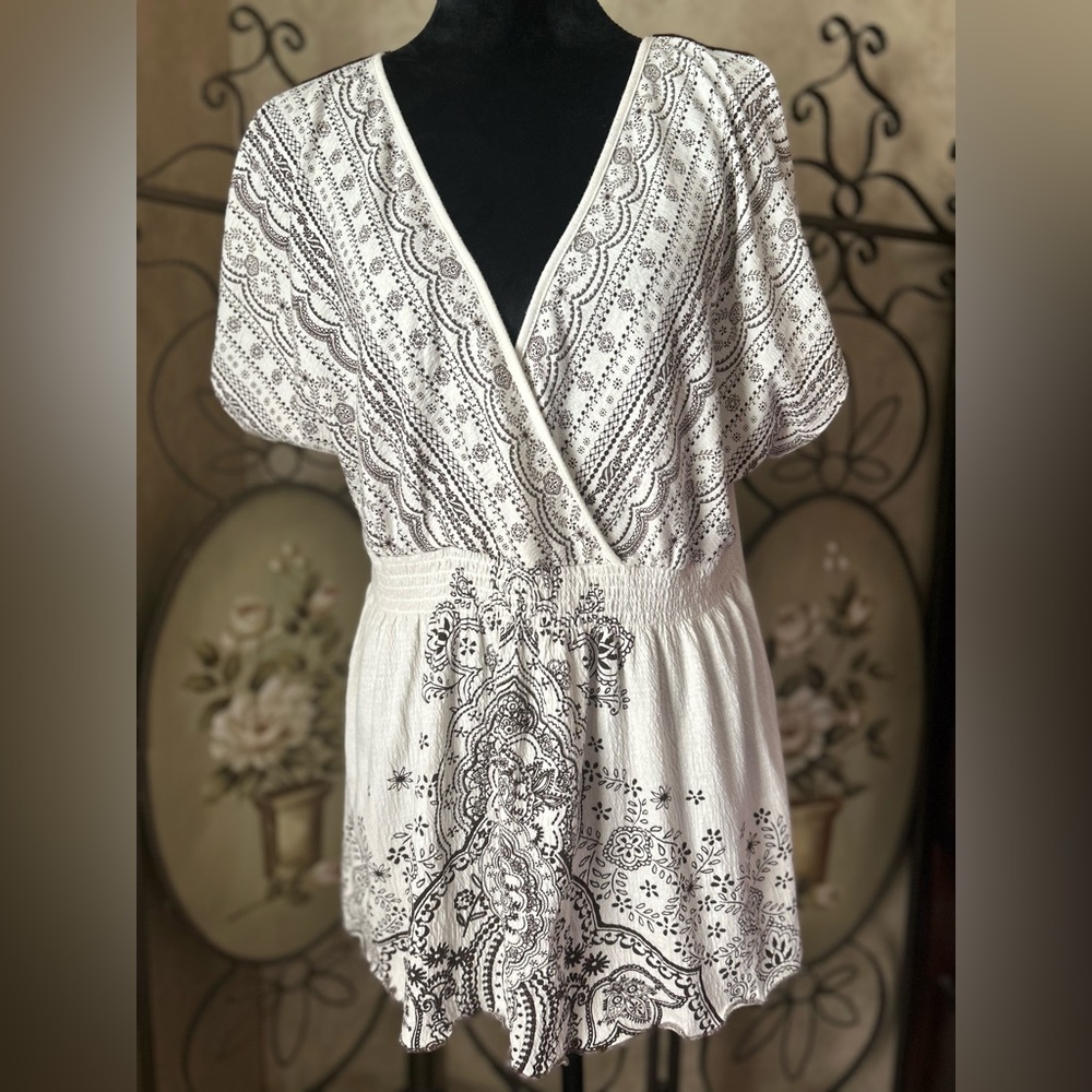 Cato Woman 18/20W Boho style babydoll top